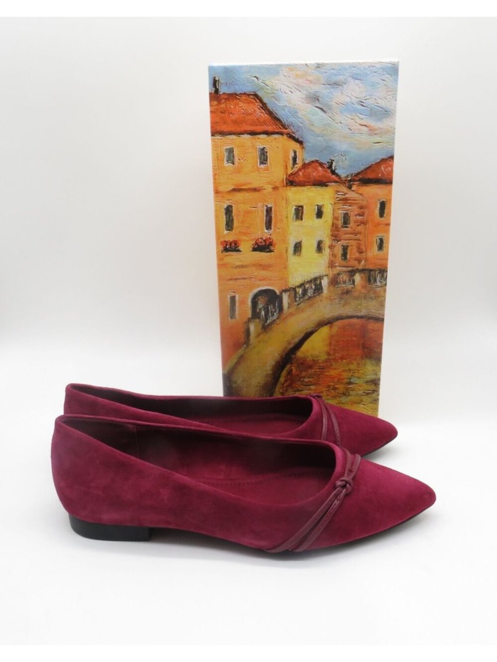 Bella Vita Rhea Women's Burgundy Kidsuede Flats Size 8.5 Narrow NEW $115
